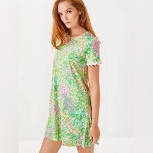 Lilly Pulitzer Cody Short Sleeve Dress Fauna Green Lime Feeling Good NWT SMALL